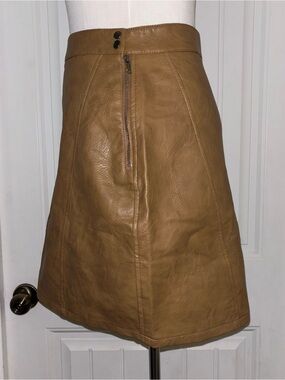 🥃🍂🤎 Zara Basic Collection Mocha Faux Leather A-Line Skirt - NWOT 🤎🍂🥃